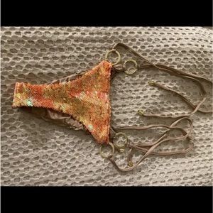 Beach Bunny Swimwear bikini bottoms mermaid orange size M